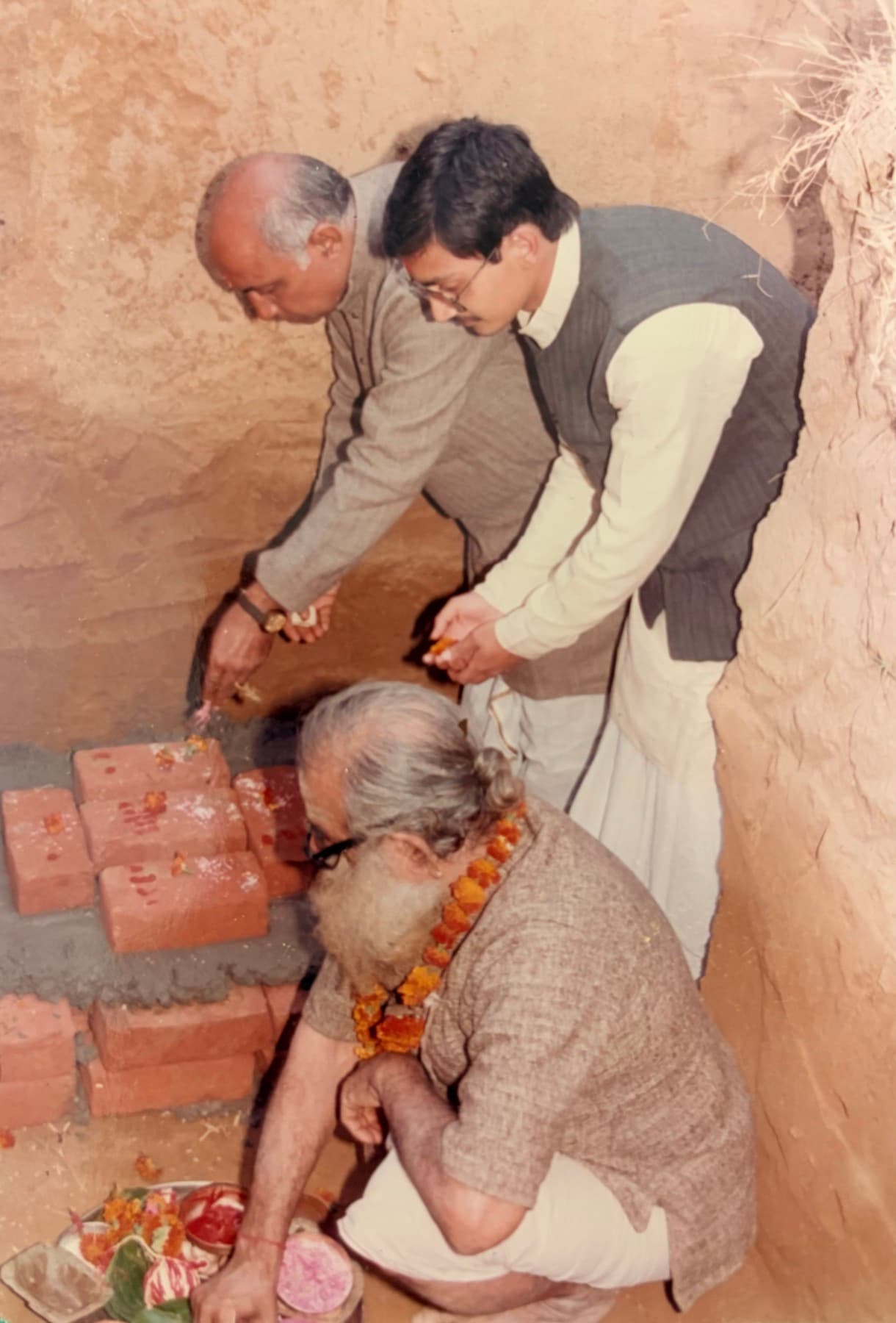 Family members during the Bhoomi Poojan ceremony for Hotel Vasant