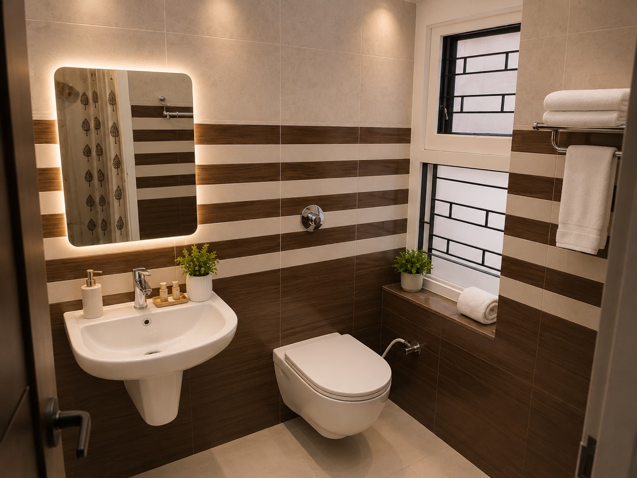 Deluxe Room bathroom vanity at Hotel Vasant
