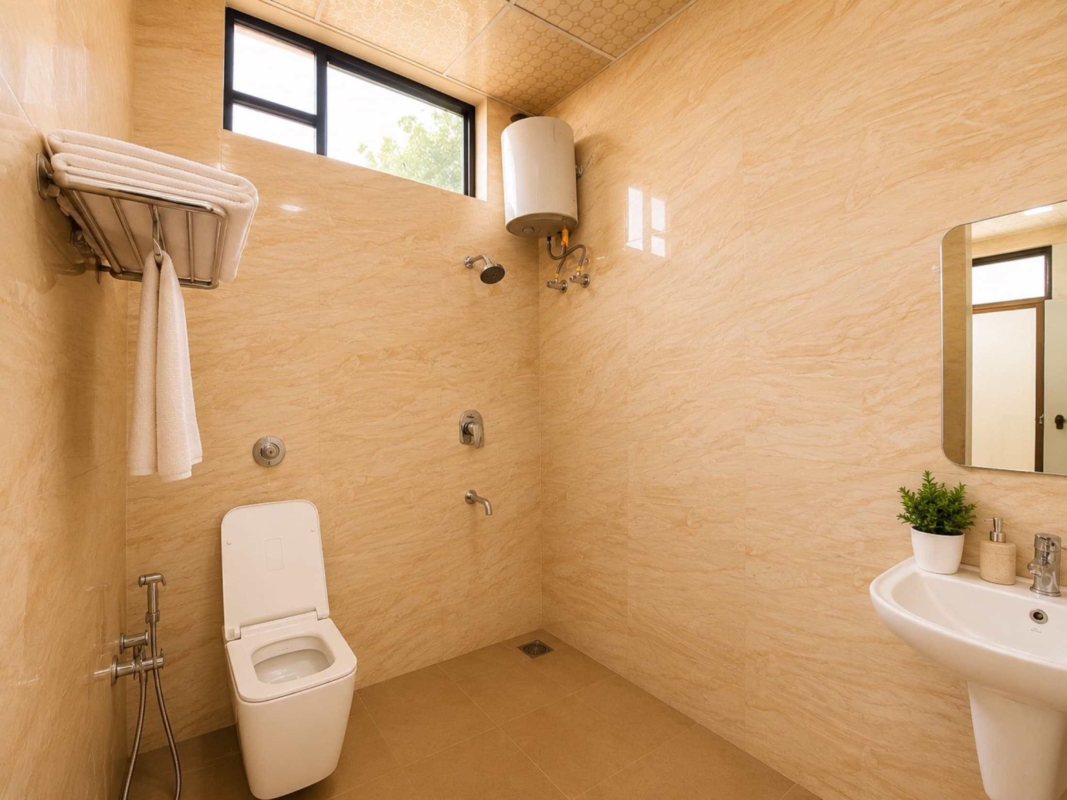 Premium Villa Room washroom at Hotel Vasant